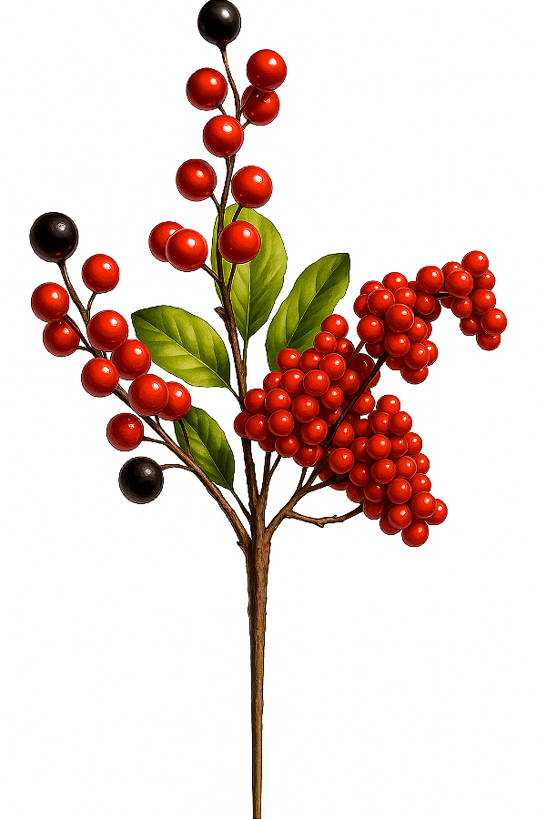 H.berry Vermelho Decorativo Enfeite Árvore Natal 32CM