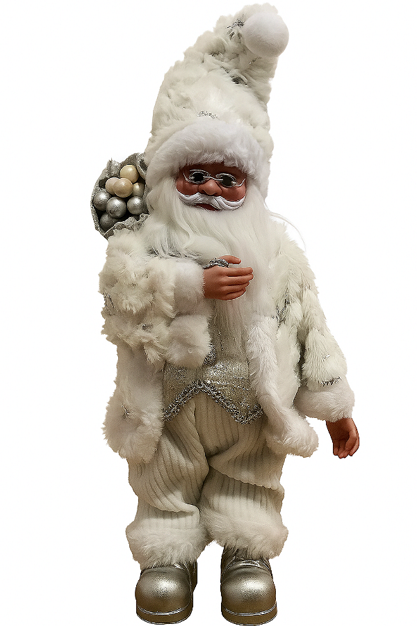 Papai Noel Branco 40 CM Musical