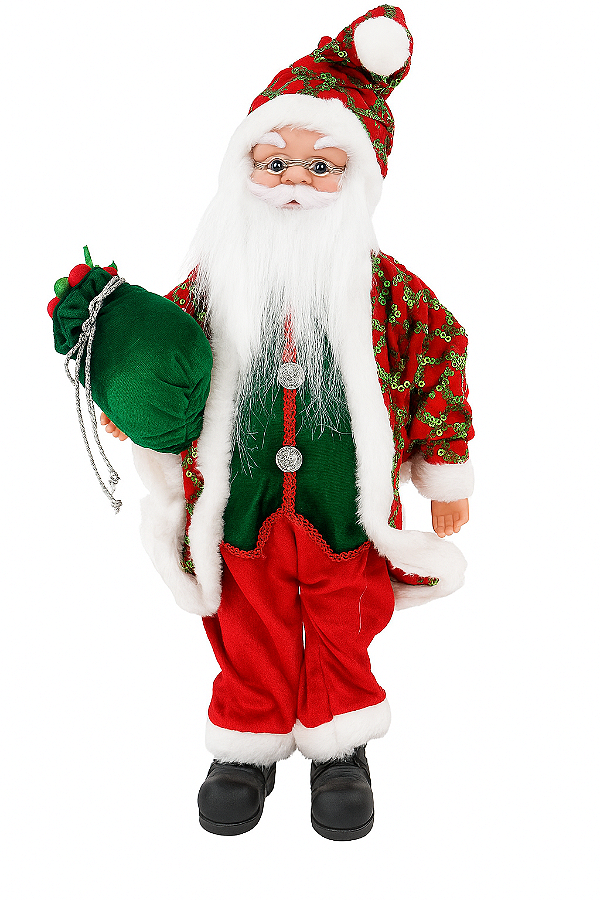 Papai Noel Vermelho Verde 60CM