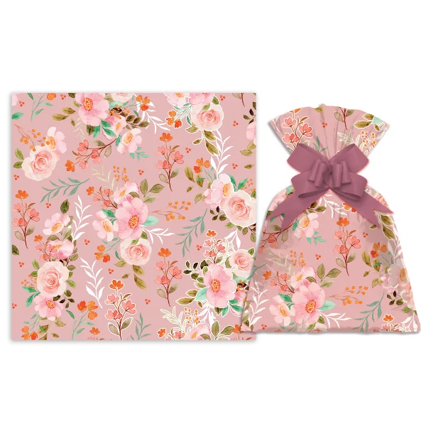 Saco Para Presente Metalizado Sweet Rose 45X59CM | 50 Unidades