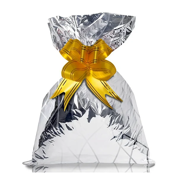 Saco De Presente Metal Firenzze Prata 30x45 | 50 Unidades