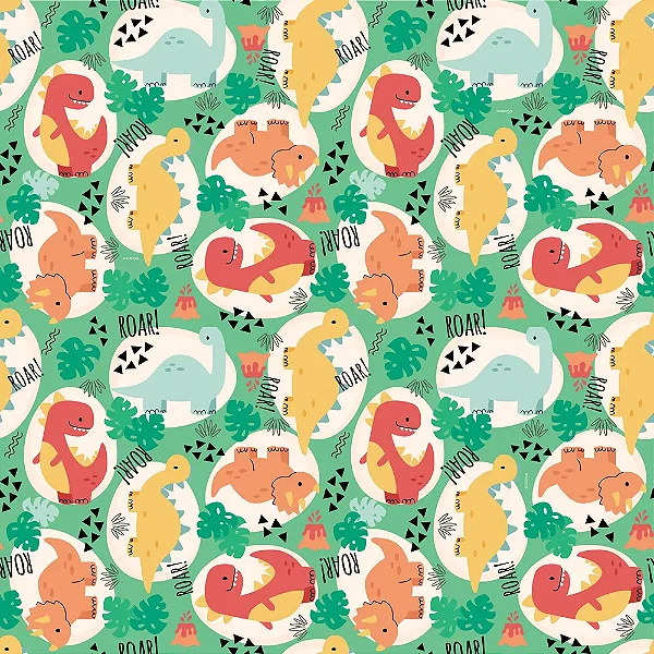 Saco para Presente Perolado Dino Fun Colorido 50x70CM | 25 Unidades