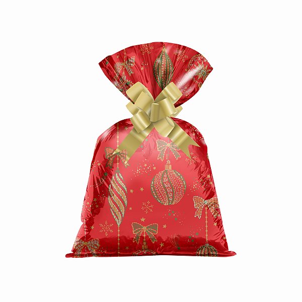 Saco Poli Metalizado Celebrar 25cmx35cm Vermelho | 50 Unidades