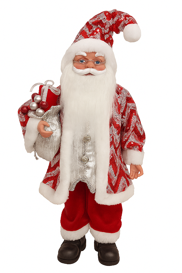 Papai Noel Vermelho/Prata 50CM