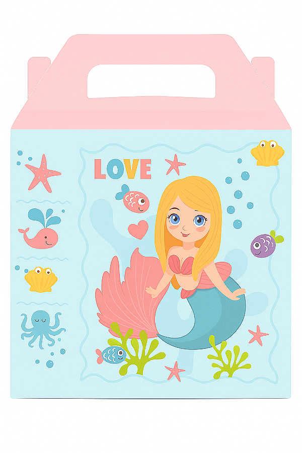 Caixa Maleta Fantasia M3 - Sereia 21x26x7,5CM | 10 Unidades