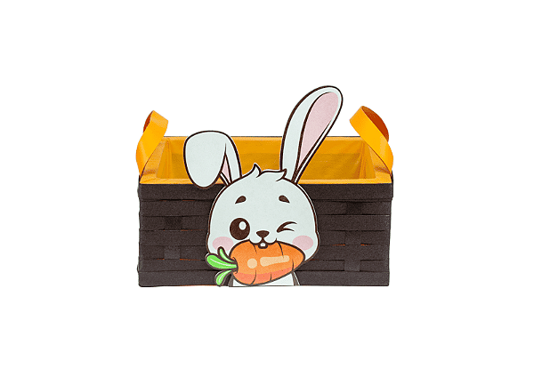 Cesta Box De Coelho Com Alça 26,0 x 20,0 x 12,0 CM