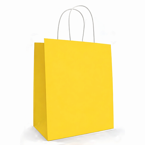 Sacola de Papel Amarela 25x31x10CM - 10 Unidades