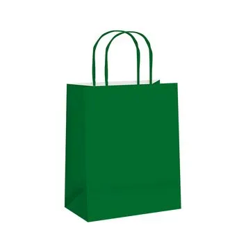 Sacola de Papel Verde Escuro 25x31x10CM - 10 Unidades