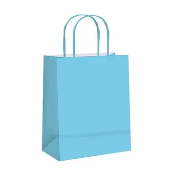 Sacola de Papel Azul Claro 25x31x10CM - 10 Unidades