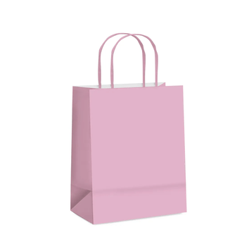 Sacola de Papel Rosa Claro 25x31x10CM - 10 Unidades