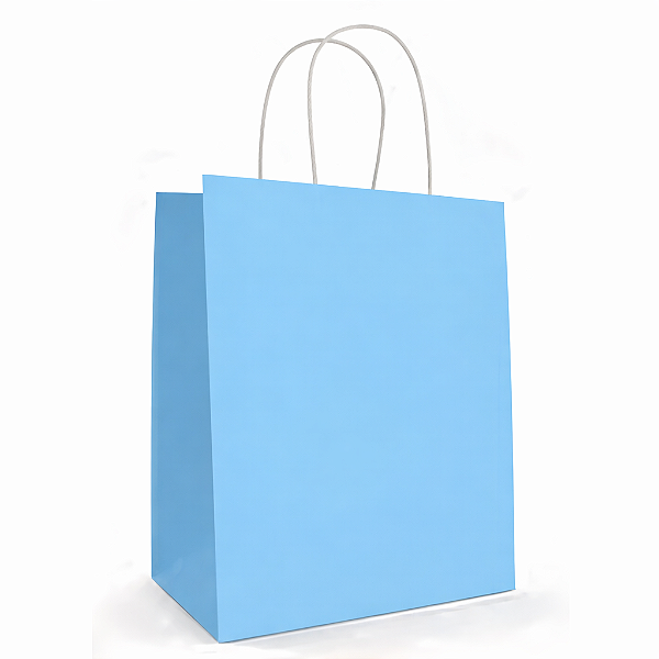 Sacola de Papel Azul Claro 33x31x10CM - 10 Unidades
