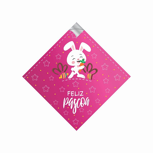 Páscoa Pratic 35X35CM Alegria Pink Metalizado | 25 Unidades