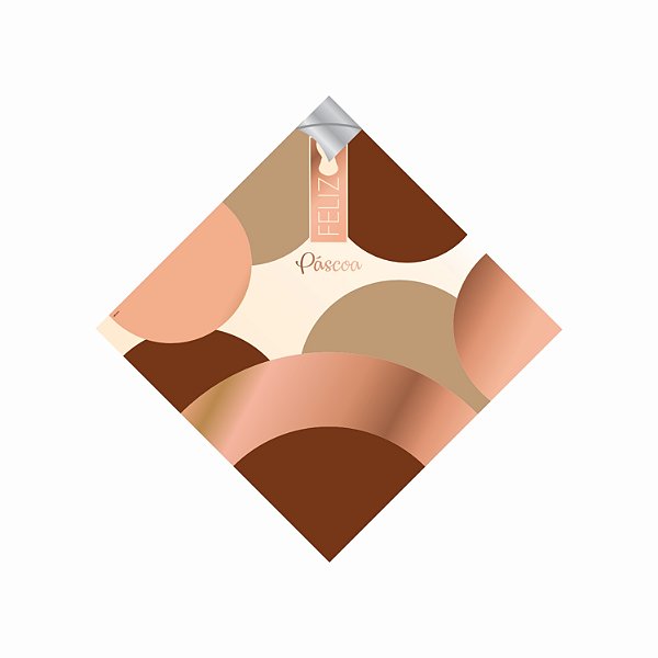 Saco Para Ovo de Páscoa Pratik Metalizado Chic 35cmx35cm 25fls Marrom/Bronze