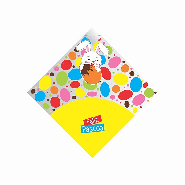 Saco Para Ovo de Páscoa Pratik Pop Páscoa Incolor 35cmx35cm 25fls Amarelo