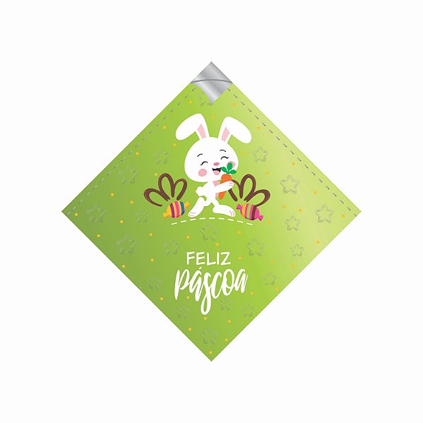 Saco Para Ovo de Páscoa Pratik Metalizado Alegria 45cmx45cm 25fls Verde