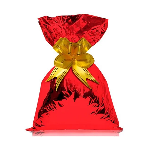 Saco Para Presente Liso Vermelho 25x37 | 50 Unidades