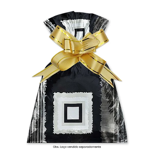 Saco para Presente 20x29CM Diamante Preto - 50 Unidades