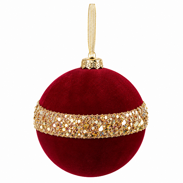 Bolas Natalinas Bordô com Faixa Glitter