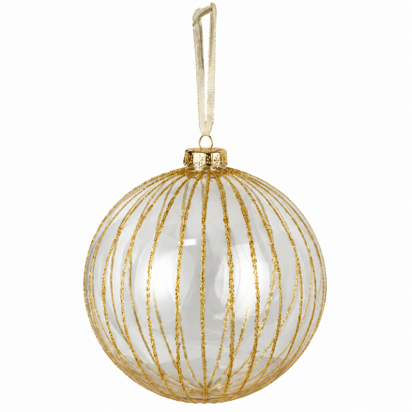 Bolas Natalinas Transparentes com Dourado