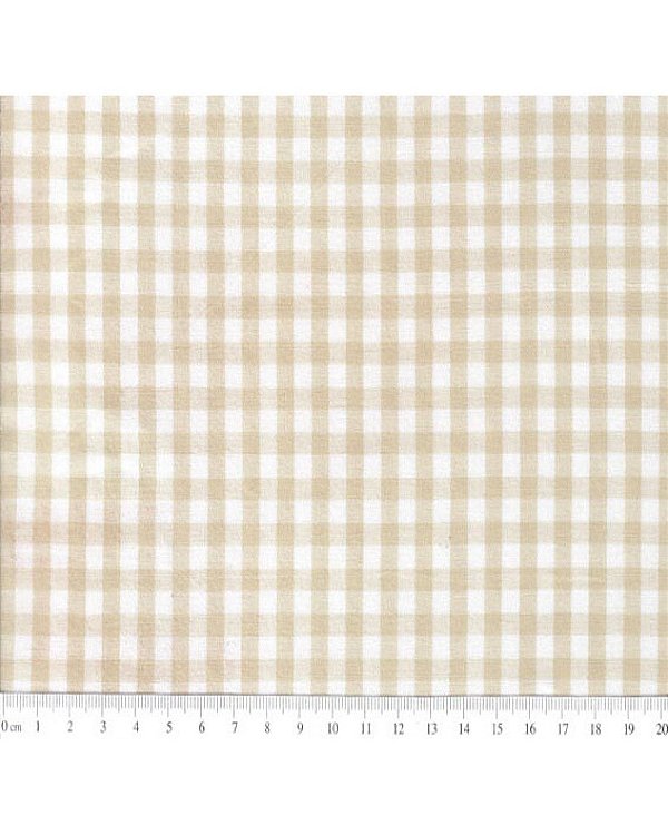 Tricoline Xadrez Fio Tinto Bege (9 XM) 1 METRO