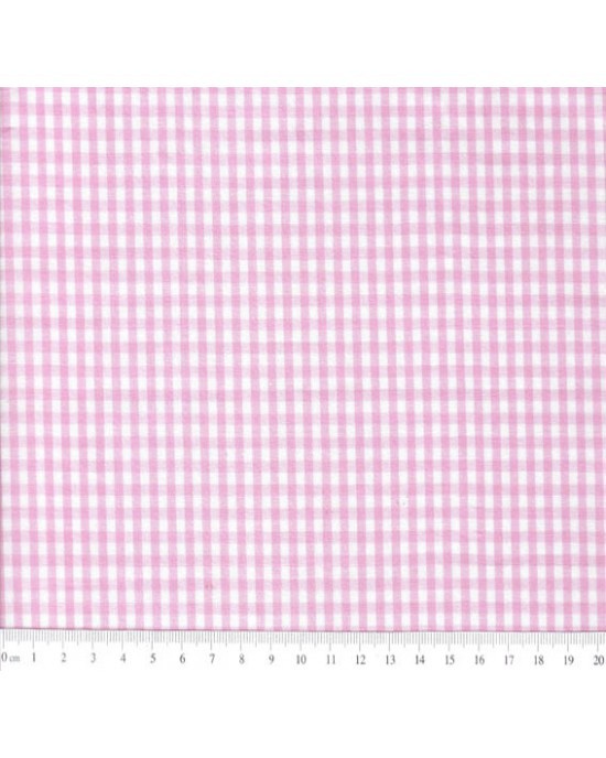 Tricoline Xadrez Fio Tinto Rosa (9 XM) 1 METRO