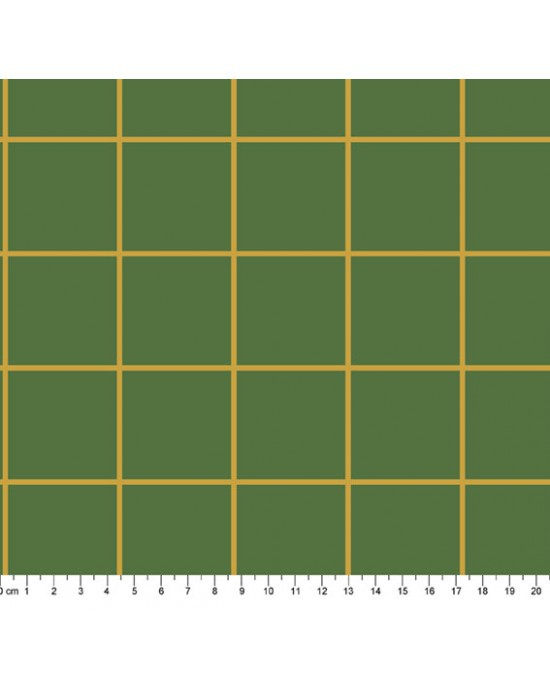 Tricoline Grid Gold Natal - Verde