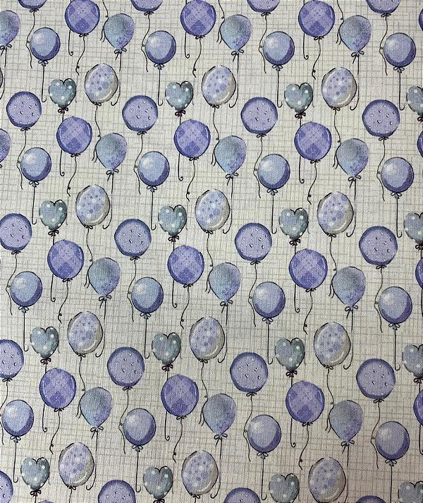 TC056 Tricoline Balões Baby Azul