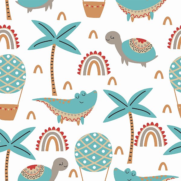 TC053 Tricoline Tartaruga e jacaré - Tiffany