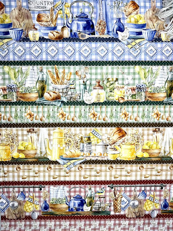 BR072 Barrado Cozinha Vintage Fundo Xadrez