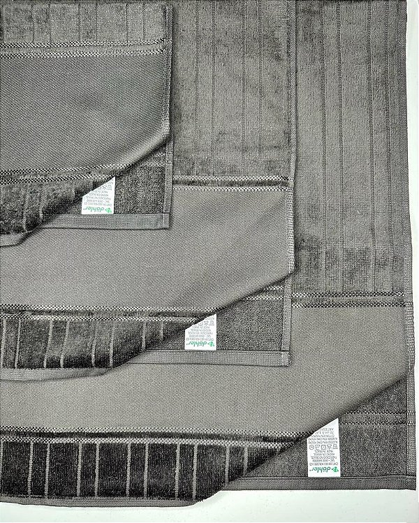 Kit Toalhas Velour Artesanalle Liso - Preto (3 peças)