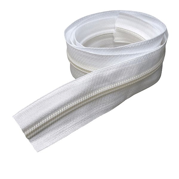 Zíper Nylon N5 (cor Branco) - 1 metro