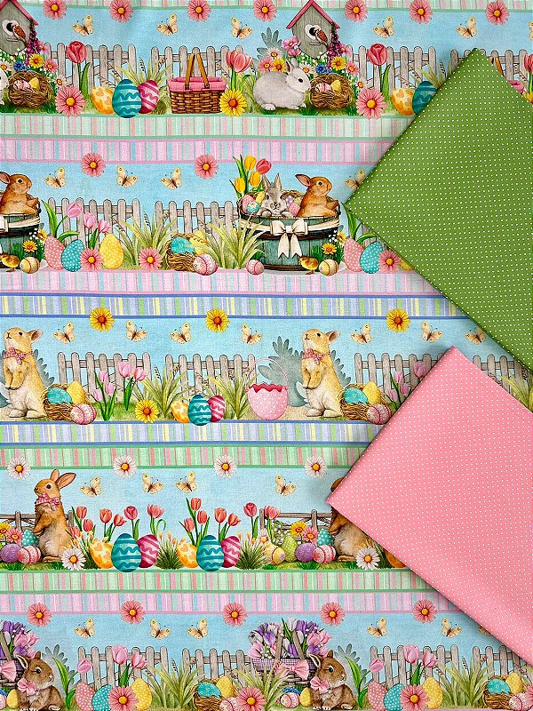 BR091 Kit Barrado Ovos Coloridos Fundo Azul