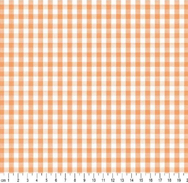 Tricoline Xadrez Fio Tinto Laranja (9 XM) 1 METRO