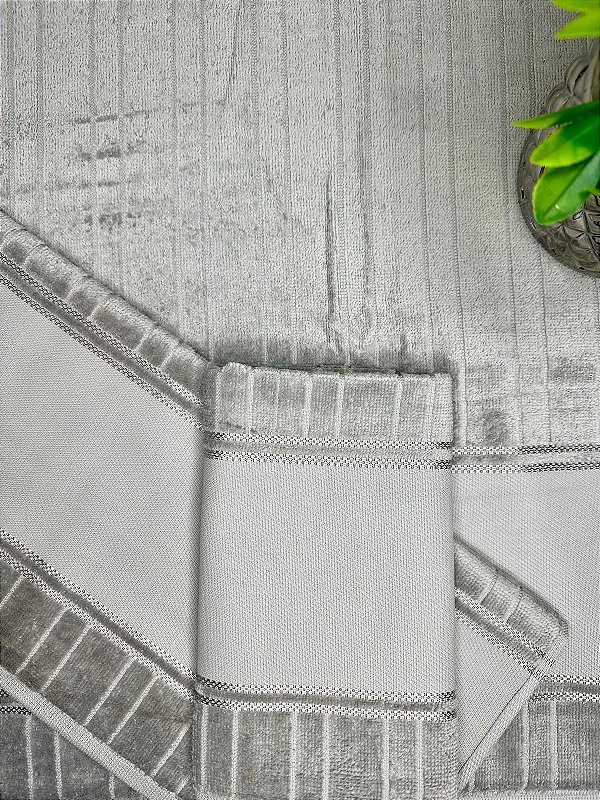 Kit Toalhas Velour Artesanalle Liso - Cinza(3 peças)
