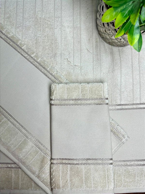 Kit Toalhas Velour Artesanalle Liso - Bege (3 peças)