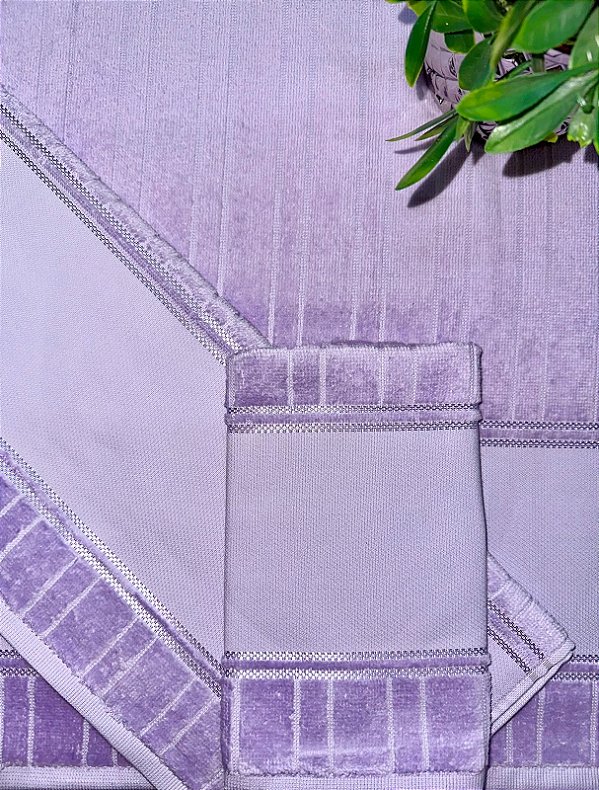 Kit Toalhas Velour Artesanalle Liso - Lilás (3 peças)