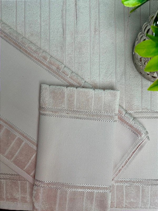 Kit Toalhas Velour Artesanalle Liso - Rose (3 peças)