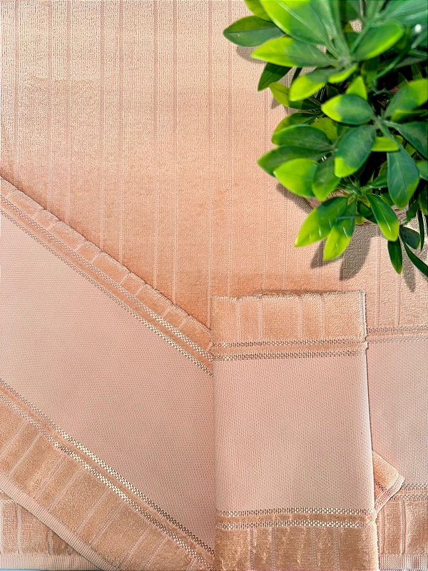 Kit Toalhas Velour Artesanalle Liso - Pêssego (3 peças)