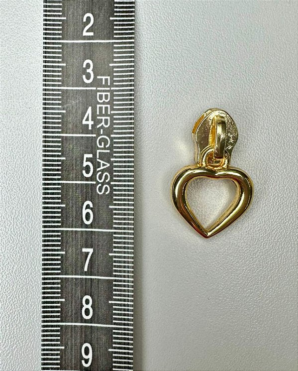 146 - Cursor Coração Vazado - 30mm Ouro EG2406 - 6 unidades