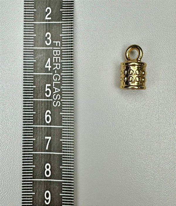121 - Terminal para Tassel Recartilhado Ouro 15 mm EZ-6954 - 6 unidades
