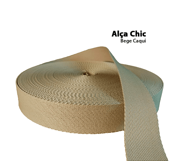 Alça Chick 30 mm Bege Caqui (1 metro)