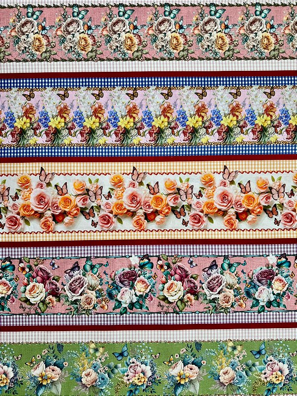 BR007 Barrado 3D Borboletas no Jardim