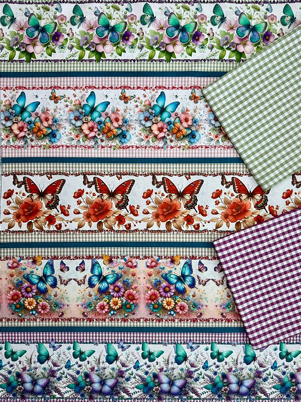 BR004 Kit Barrado 3D Borboletas com Flores