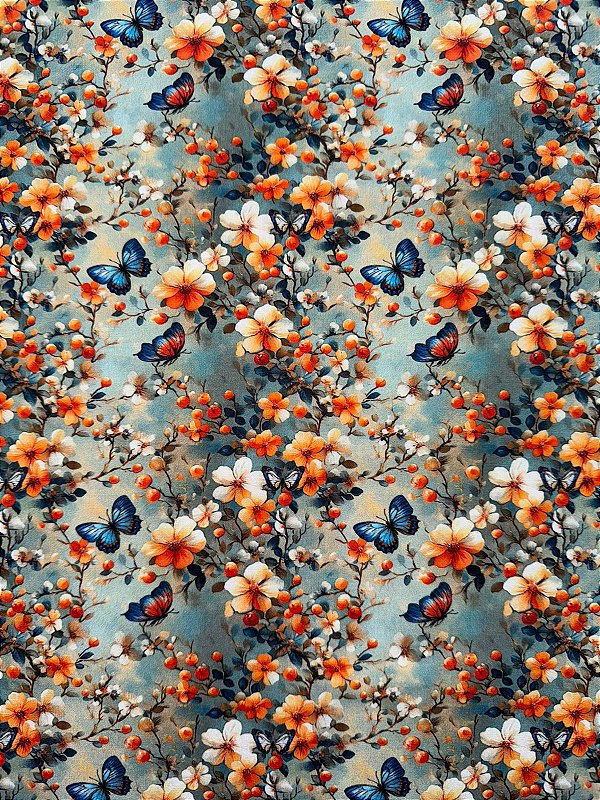 TC016 Tricoline 3D Borboletas e Ramos