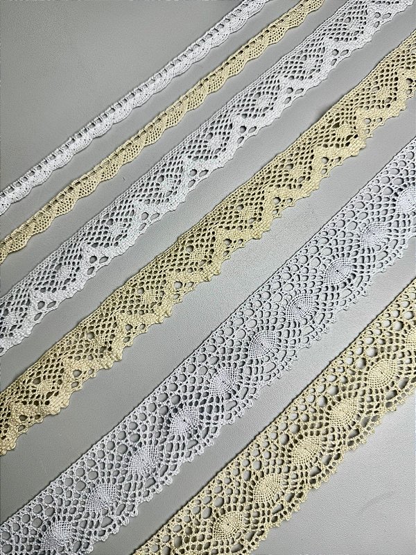 KIT RENDA DE ALGODÃO DELICADO PARA 12 PANOS