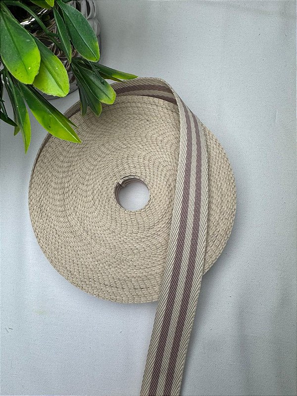 Alça Chick 30 mm Café com leite e bege (1 metro)