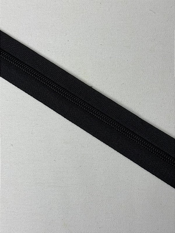 Zíper Nylon N5 (cor preto) - 1 metro