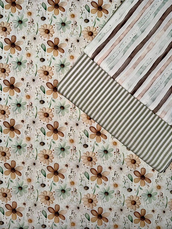 Kit TC099 Tricoline Jardim Aquarelado