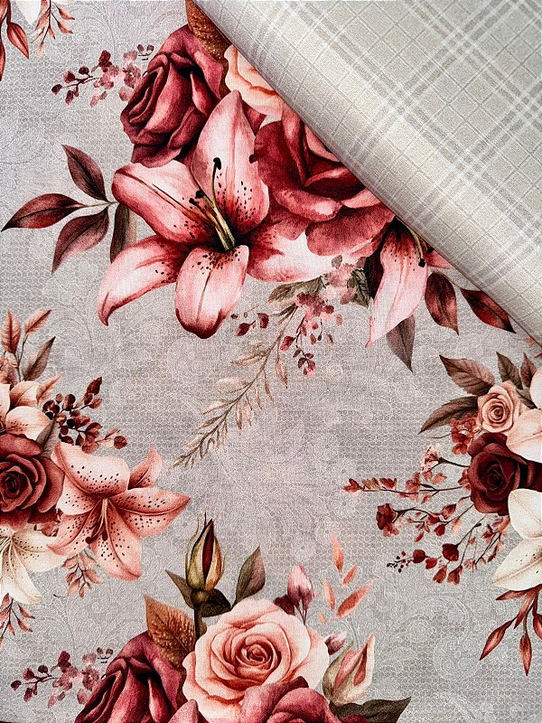 TC103 Kit Tricoline Secret Garden Cinza