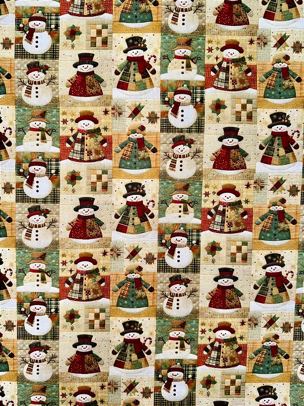 TC118 Tricoline boneco de neve